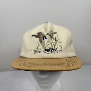 Vintage Agri Pro Mallard Ducks Wildlife Snapback Trucker Hat K-Products USA 80's